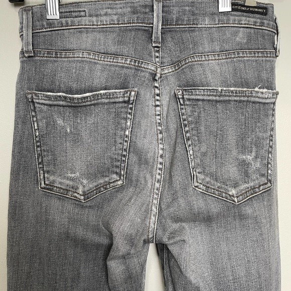 Citizen's of Humanity Distressed Rocket High Rise Skinny Jeans Gray 26 - Picture 6 of 9